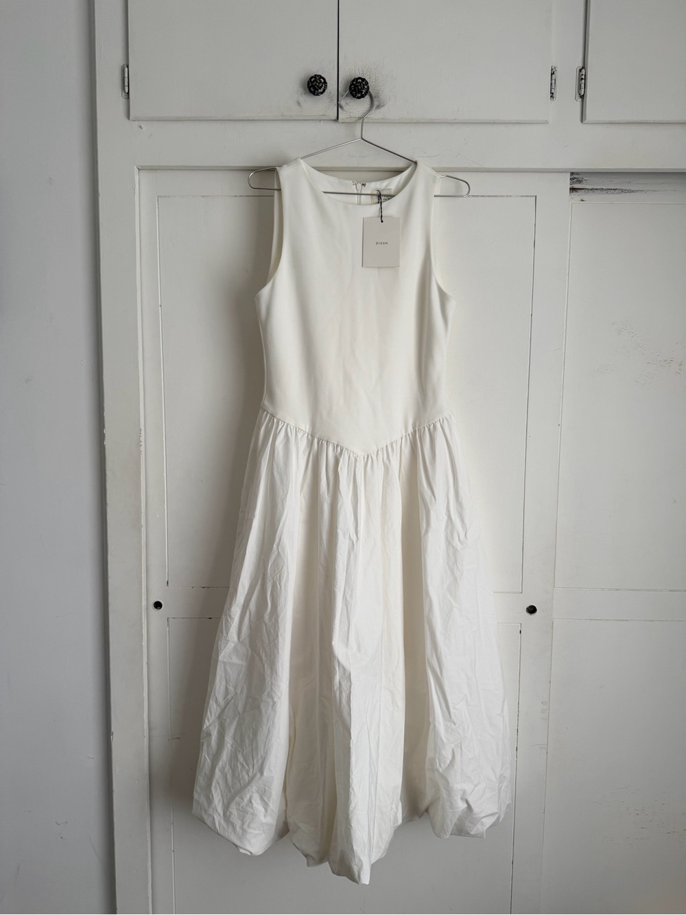 DISSH James Cotton Bubble Midi Dress - White
